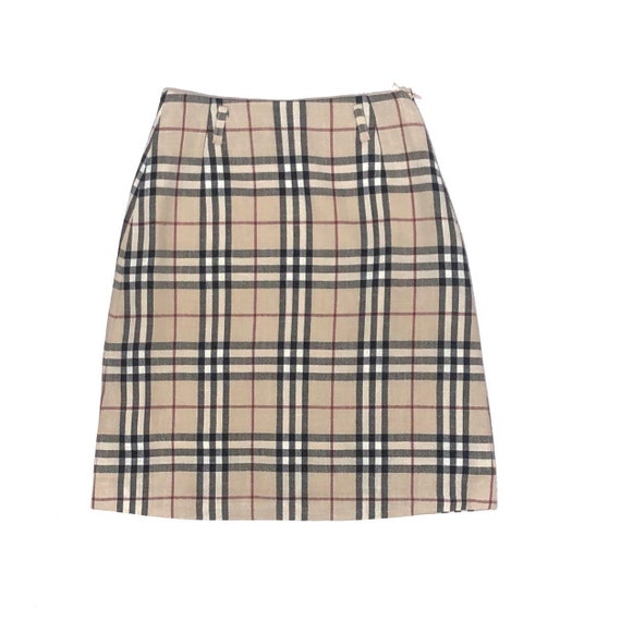 Burberry Check Wool Skirt