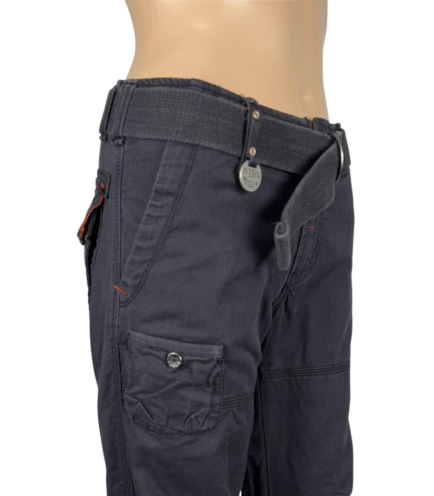Diesel Vintage 00s Belted Pants Cropped - Etsy