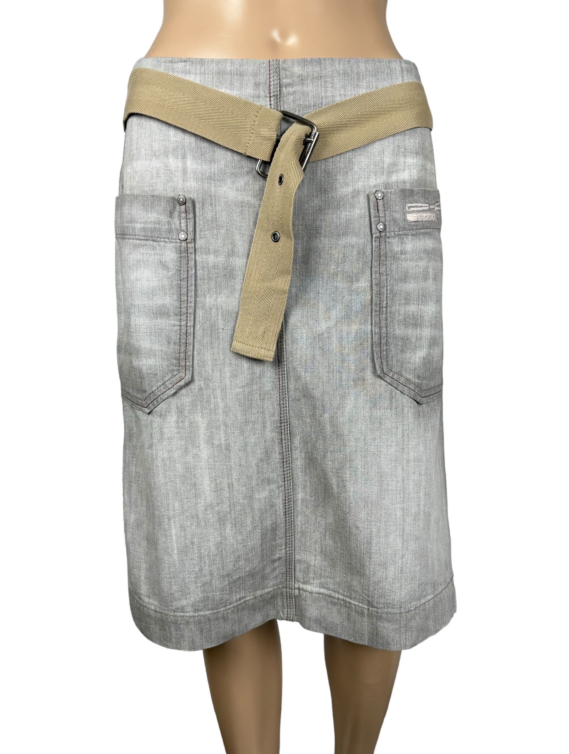 Diesel Skirt Vintage Y2K Belted Denim Knee-length Size 29