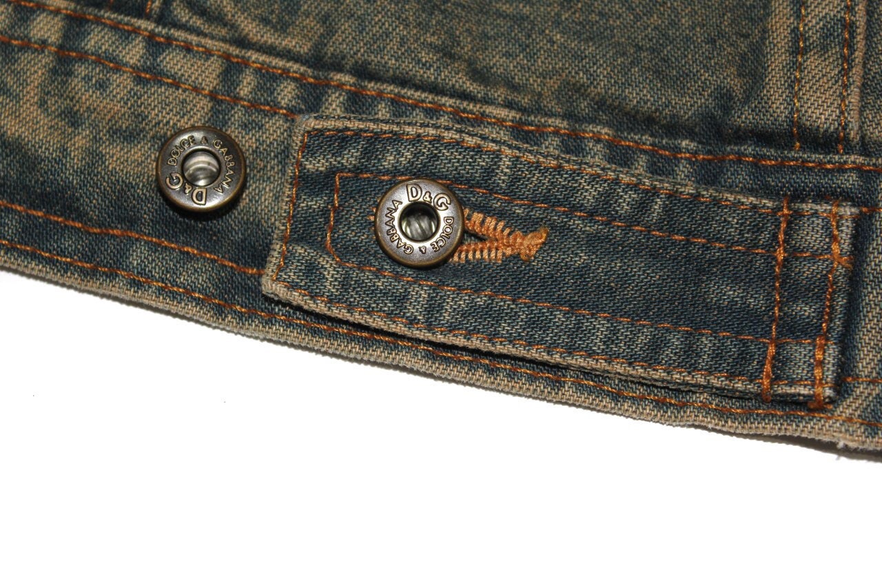 DOLCE&GABBANA　ヴィンテージデニムジャケット　size48 Dolce&Gabbana デニムジャケット ファー ドルチェ＆ガッバーナ