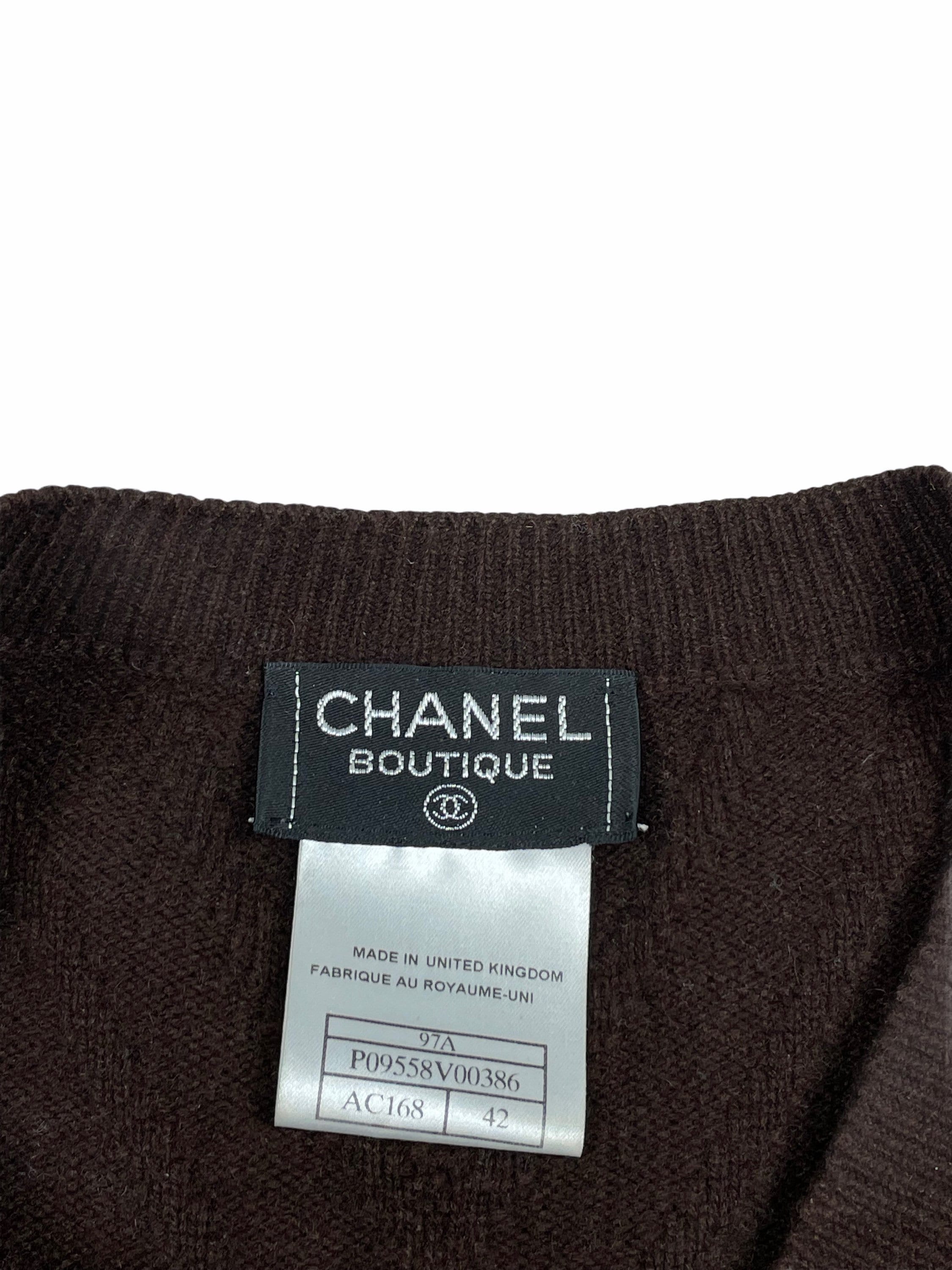Chanel Brown Sweater - Etsy