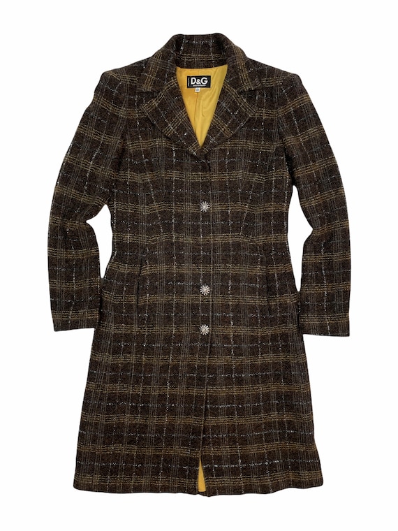 8*g様 dolce&gabbana 90s 1992aw wool coat Dolce & Gabbana Wool Long Coat Sequin Vintage 1990s Brown - Etsy