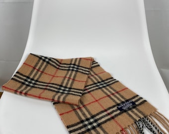 Burberry Checkered Scarf Lambswool Check Small Vintage