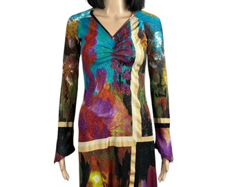 Just Cavalli Knee-Length Dress Graphic Printed Size 42 Vintage