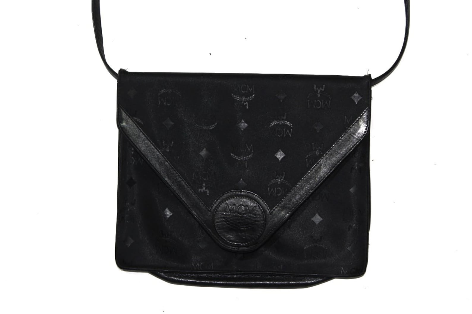 Mcm Black Vintage Shoulder Bag Monogram Nylon and Leather Mode Etsy