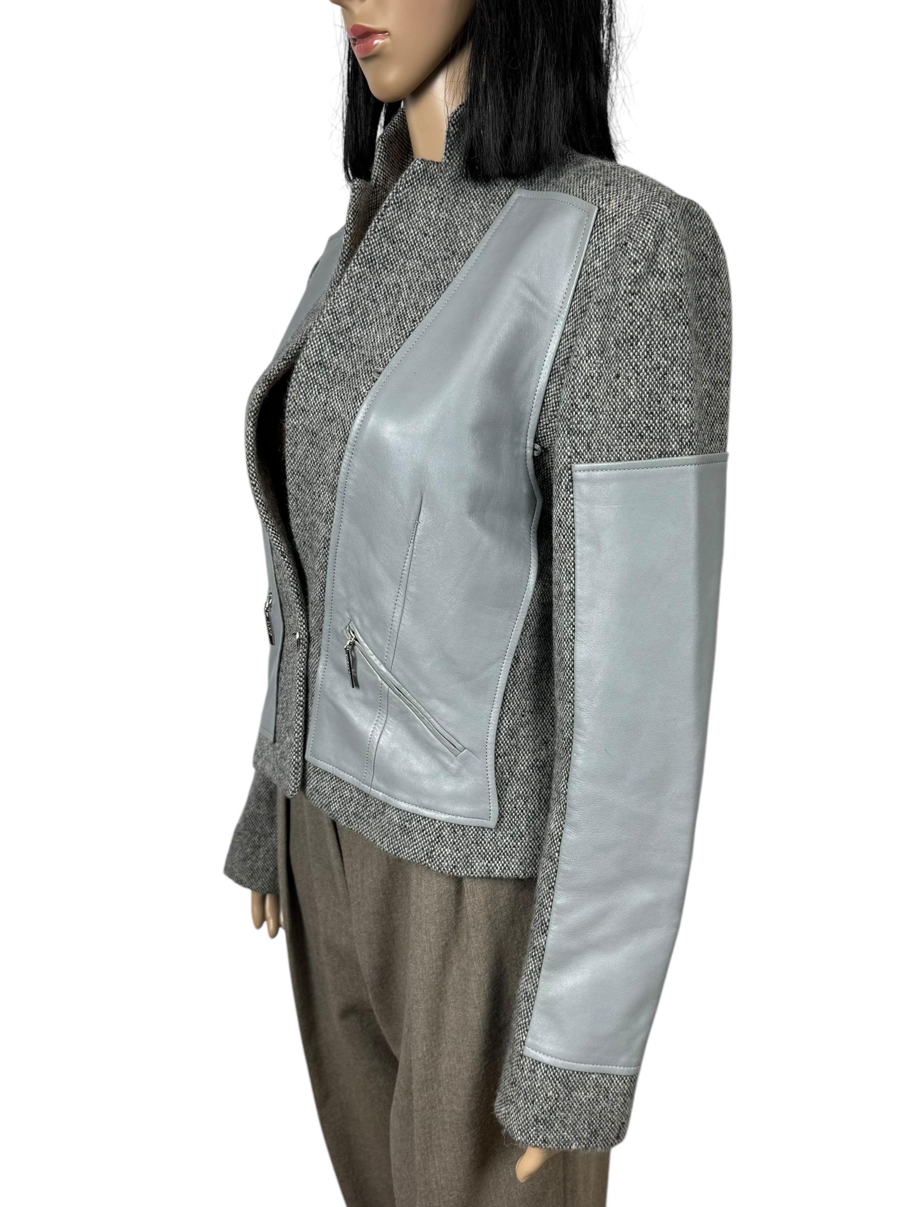 Christian Dior John Galliano Genuine Leather and Wool Jacket 