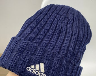 vintage 90s old adidas beanie knit cap ⑪ vintage adidas trefoil beanie skully winter hat cap adult