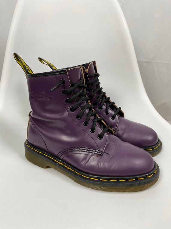 Dr Martens Vintage 1460 Purple Leather Boots Size 38 Etsy Canada