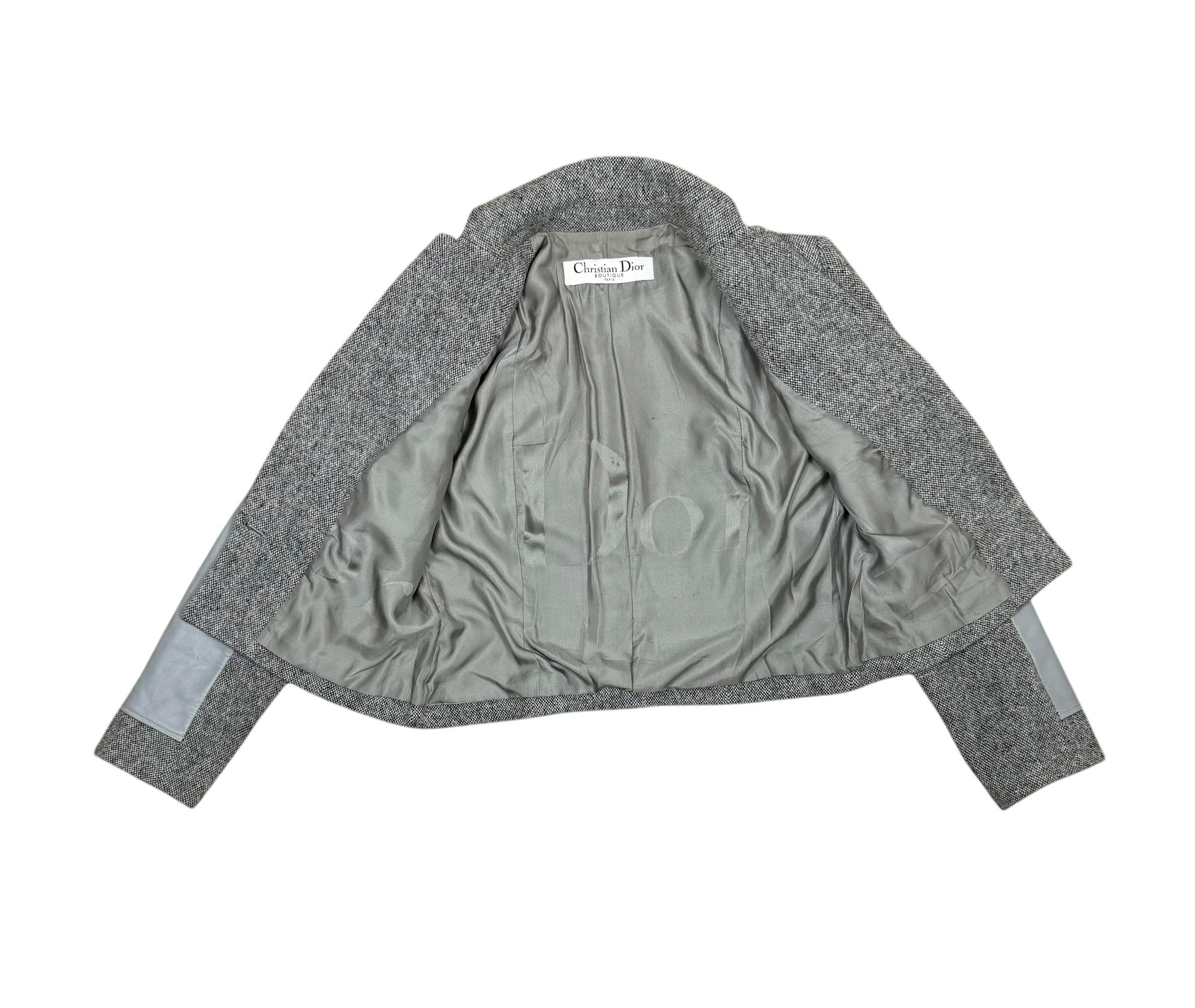 Christian Dior John Galliano Genuine Leather and Wool Jacket 