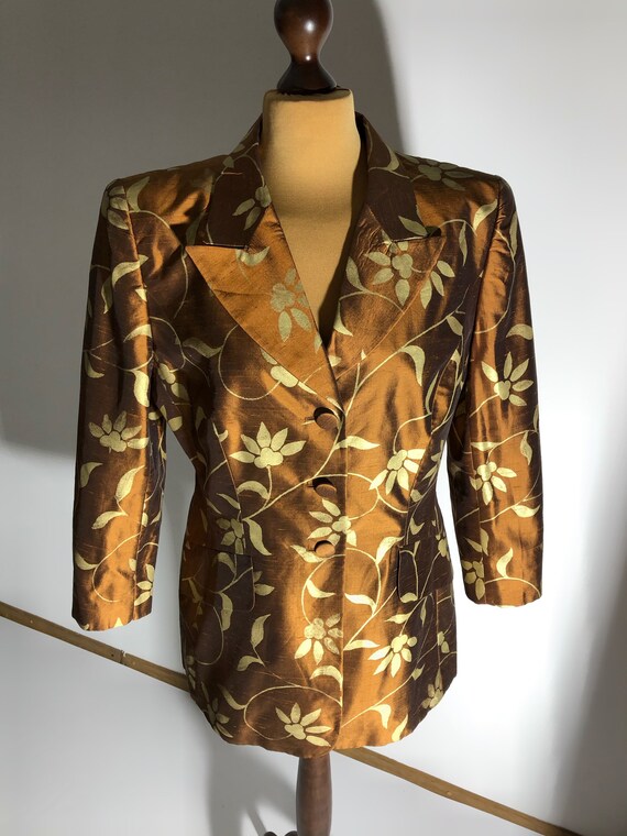 Escada Margaretha Ley Silk Floral Blazer Vintage - image 9