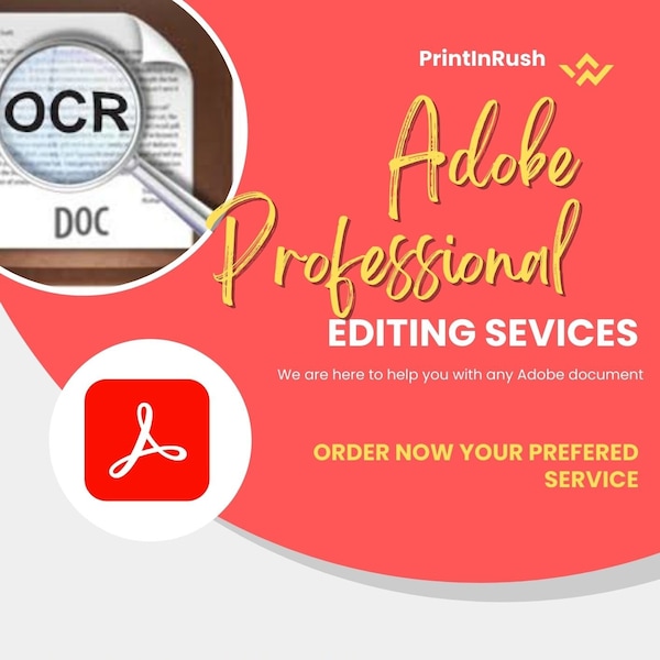 Adobe Professional Services Easy Fast Reliable Edit Split OCR Text Recognition Document Management