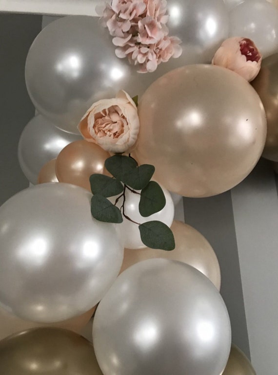 120  pcs DIY Balloon Garland Kit,Gold,Champagne and Perl White,Baby Shower Balloon Arch,Birthday Balloon Garland