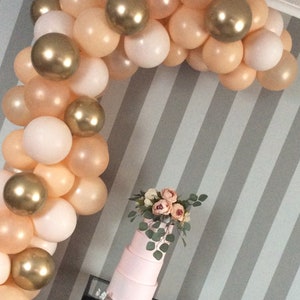 120 pcs Balloon garland kit,DIY Balloon arch,Balloon arch in Blush and gold are perfect for 1st Birthday and Wedding decor