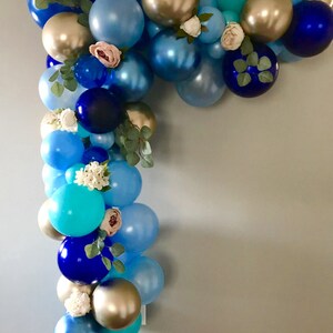120 pcs Balloon Garland Kit-Shades of Blue - Baby Shower Blue Party Decor - 1st Birthday Balloon Arch - Tassel garland - Its a boy