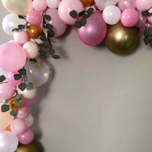 120 pcs Girl Baby Shower Balloon Garland Kit-Shades of Pink,Ivory,Blush and White-1st Birthday Pink Party Decoration - DIY Balloon Arch