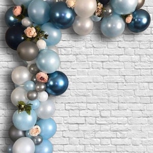 Baby Shower Balloon Garland Kit-Shades of Blue - Baby Shower Blue Party Decor - 1st Bir thday Balloon Arch