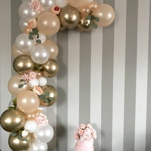 Balloon garland kit,Baby Shower Balloon Arch,Bridal Shower Balloon Garland,Perl Peach and Gold Balloons,Girls Birthday Party arch