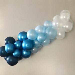 Baby Shower Balloon Garland Kit Boy Birthday Balloon Garland Shades of Blue Balloon Backdrop