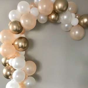 120  pcs DIY Balloon Garland Kit,Gold,Champagne and Perl White,Baby Shower Balloon Arch,Birthday Balloon Garland