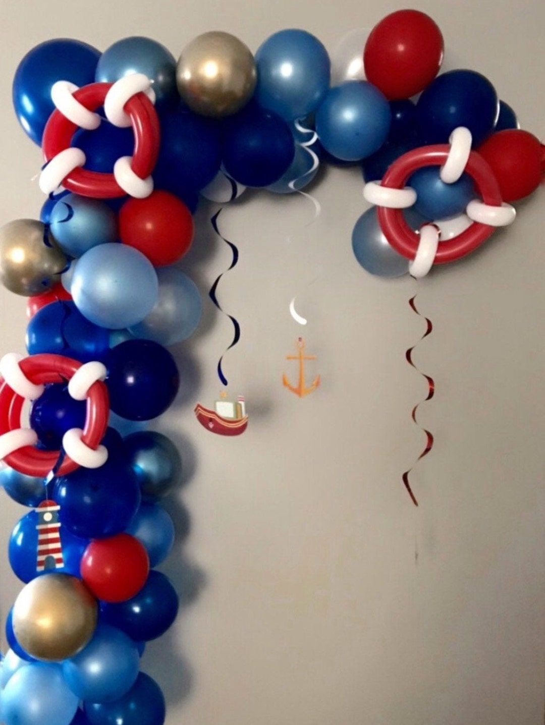 Nautical Theme Balloon Garland Kit,sea Ocean Theme Party Decoration,1st  Birthday Boy Balloon Arch,little Sailor Theme Balloon Garland 