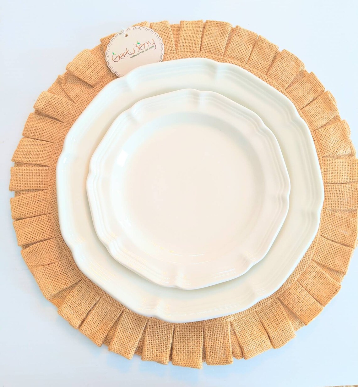 Sale item Round placemats with ruffle for outdoor wedding Etsy