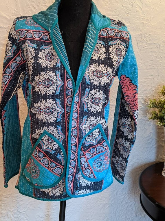 Vintage Quilted Kantha Jacket for Women Reversible Kantha - Etsy
