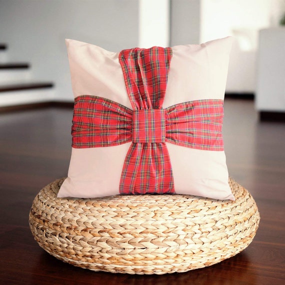 Royal Stewart Tartan Pillow Cover: Scottish Holiday Plaid Throw