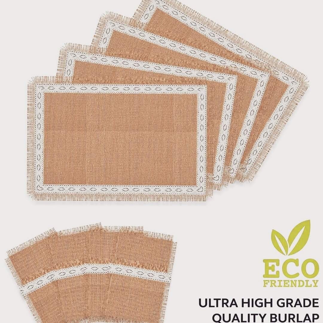 Jute table placemat farmhouse placemats burlap hessians table Etsy