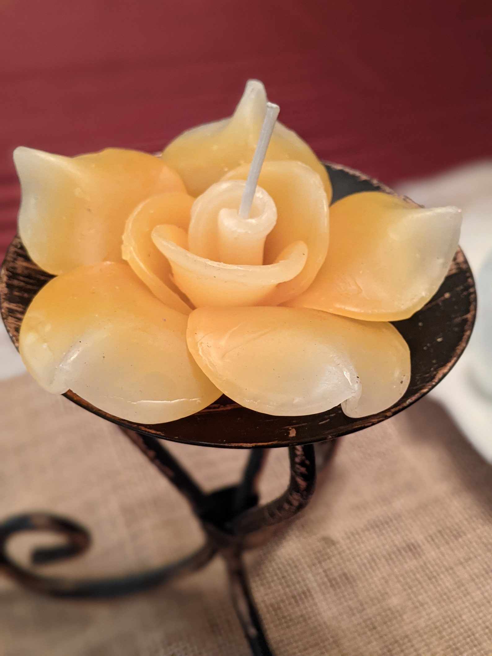 Sale items Yellow Handcrafted candle Floating Rose Craved Etsy