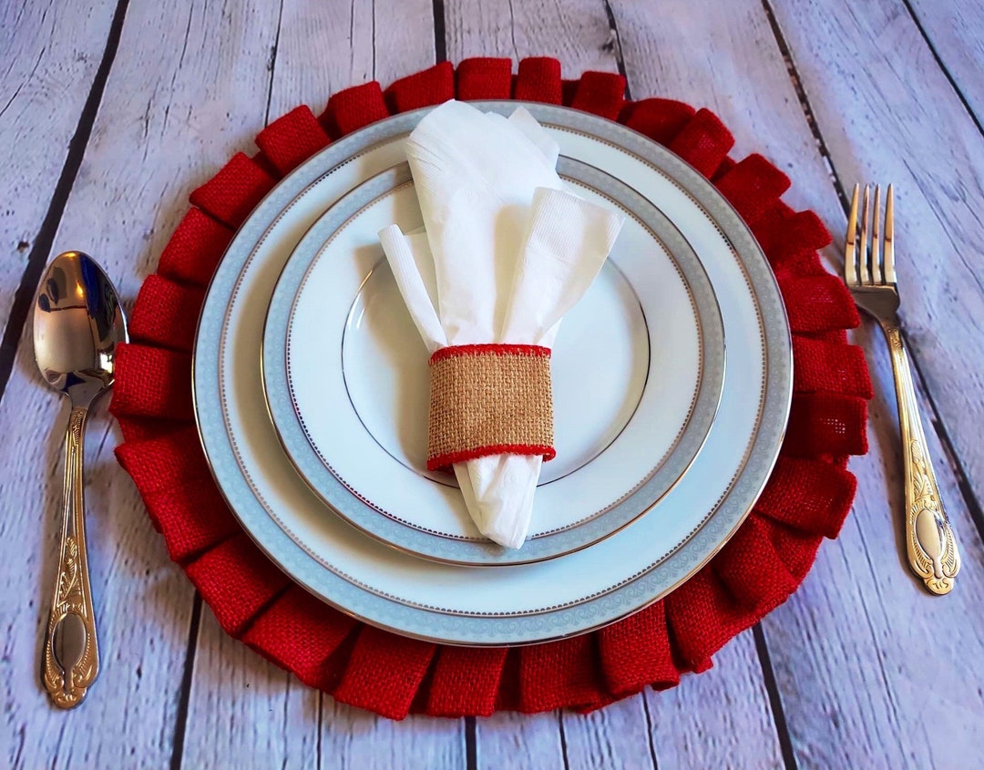 Round Placemats, Burlap Placemats Burlap Plate Chargers Heat Resistant