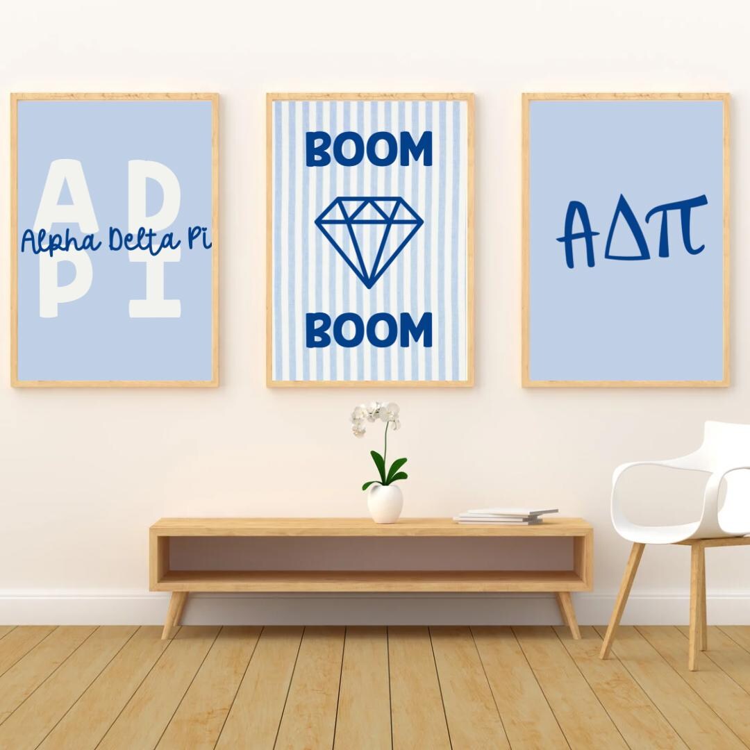 Adpi Gold Letters Alpha Delta Pi Wall Set | Adpi Printable Decor | Sorority Prints ...