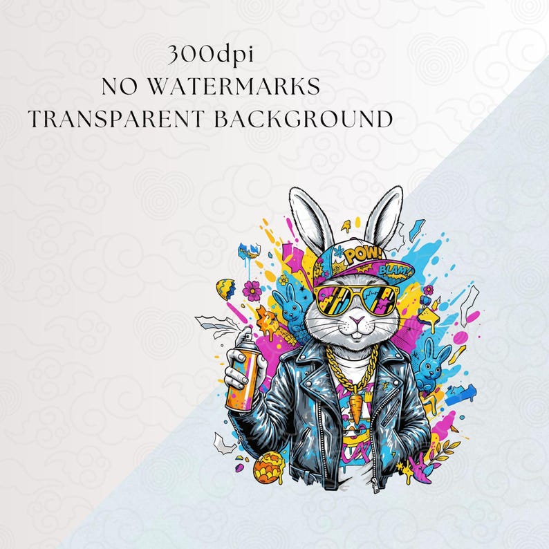 Graffiti Pop Art Bunny PNG, Easter Digital Download, Easter Bunny - Etsy
