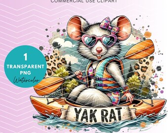 Kayak Rat, Yak Rat, Girl Kayak Rat, Tubing and Floating Sublimation PNG, Digital PNG, River Tubing, Fun River PNG, Sublimation, Summer Png