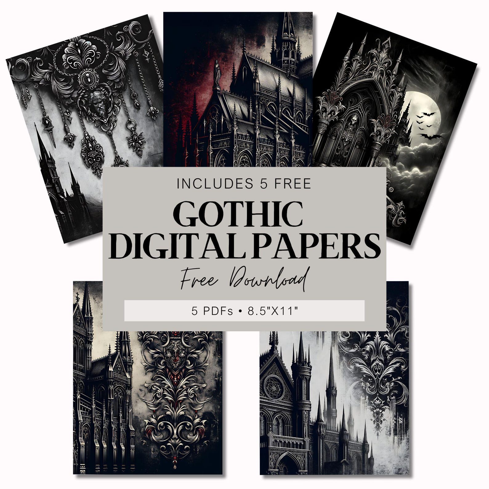 Gothic Elements Clipart, Medieval Elements Clipart, Gothic Clipart ...
