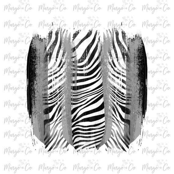 Zebra Brush Strokes Black and Grey Background Safari Brush Etsy