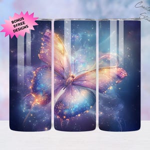 Fantasy Mystical Butterfly, Magical Creature 20 oz Skinny Tumbler Sublimation Design Digital Download PNG, DIGITAL ONLY, Tumbler Wrap