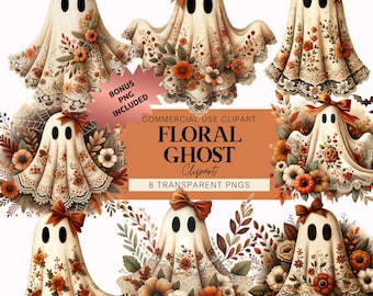 Cute Floral  Lace Ghost Clipart, Halloween Ghost Png, Halloween Clipart, Halloween Ghost PNG, Floral Ghost, Lace Ghost, Fall Ghost