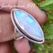 Rainbow Moonstone RingMarquise Cab Sterling SilverBlue image 0