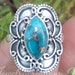 Blue Copper Turquoise Ring925 Sterling SilverBohemian image 0