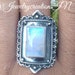 Natural Rainbow Moonstone Ring92.5% Sterling Silver image 0
