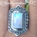 Natural Rainbow Moonstone Ring92.5% Sterling Silver image 0