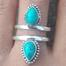 Turquoise Ring92.5% Sterling SilverDesigner RingDouble Band image 0