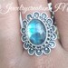 Labradorite Ring92.5 Sterling SilverDainty RingBlue Flashy image 0