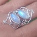 Natural Rainbow Moonstone Ring92.5% Sterling SilverBlue Fire image 0