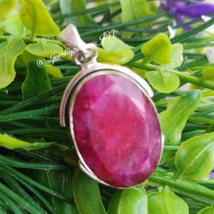 Ruby Pendant,925 Sterling Silver,Gothic Pendant,Red Ruby Gemstone Pendant,Statement Pendant,Wedding Jewelry,July Birthstone,Gift For Lover