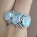 Rainbow Moonstone Ring92.5 Sterling SilverTriple Stone image 0