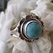 Natural Larimar Ring Sterling Silver Ring Statement Ring image 0