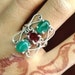 Green Onyx And Garnet Ring925 Sterling SilverProng image 0