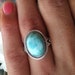 Natural Larimar Ring Sterling Silver Ring Statement Ring image 0