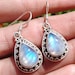 Rainbow Moonstone EarringSterling SilverJune BirthdayFloral image 0